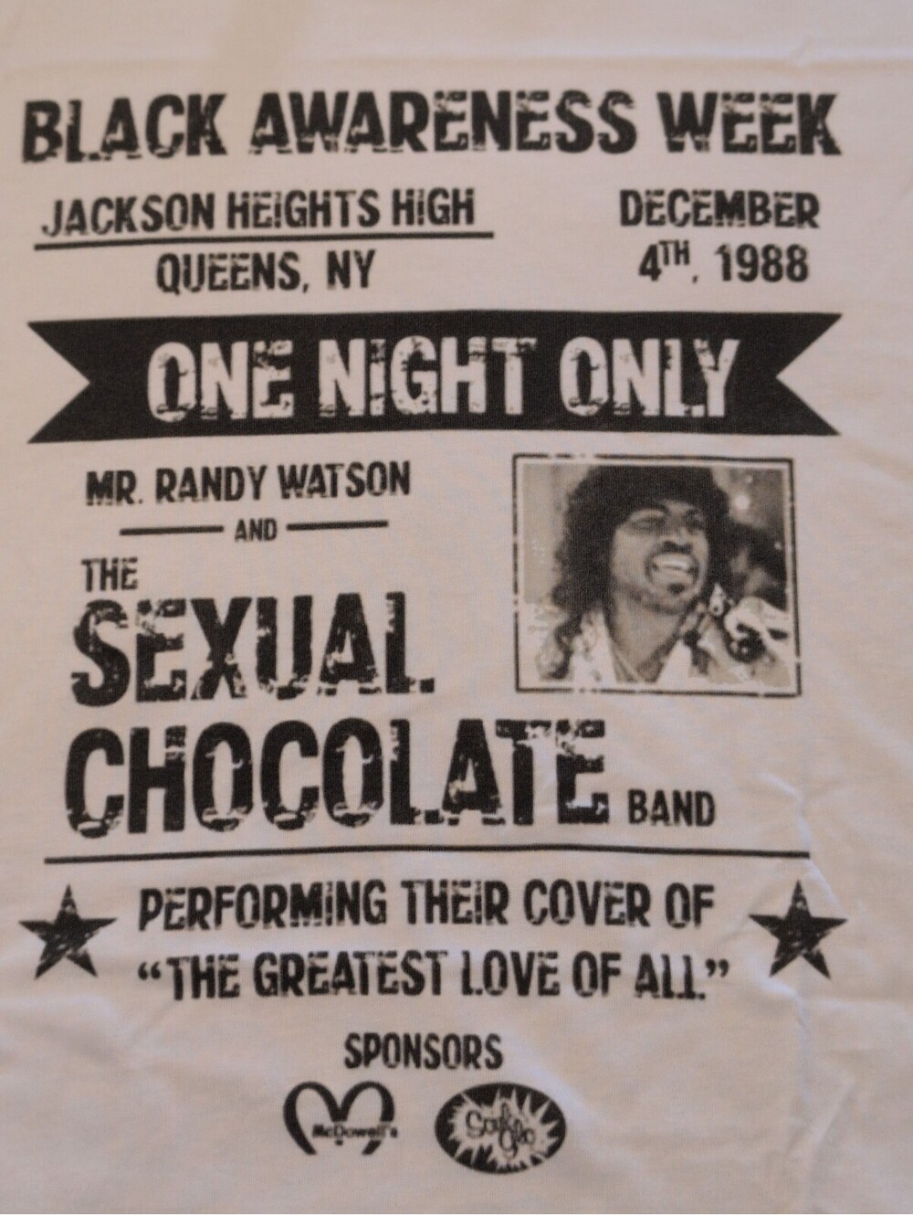 Coming to America Black Awareness Week 1988 Sexual Chocolate Band White T-Shirt